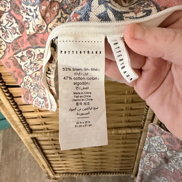 Pottery Barn lyric paisley Medallion Linen Cotton 3 Throw Pillow Covers 20x20 - Picture 5 of 8